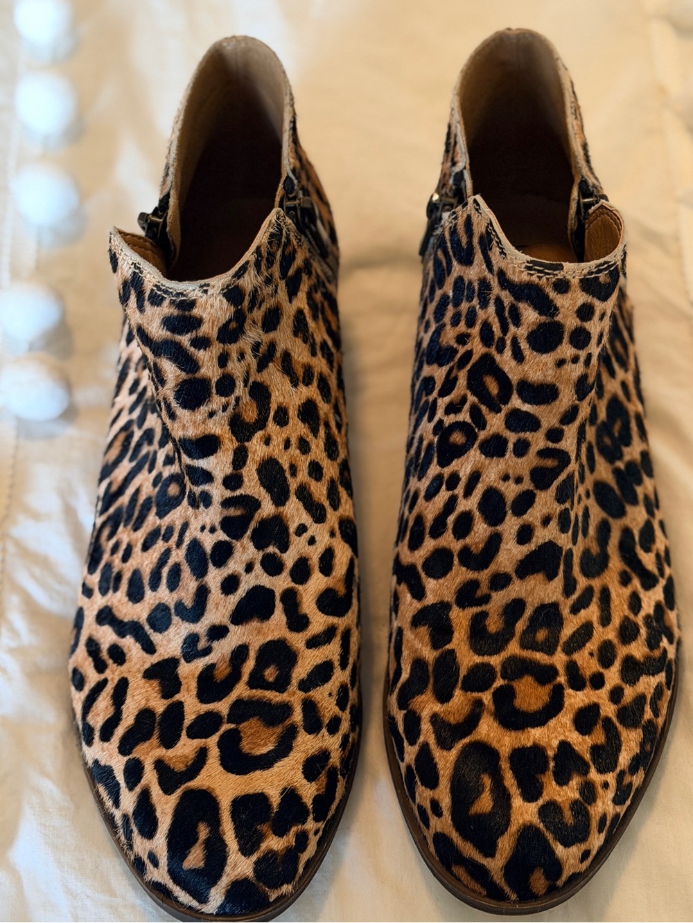 Lucky Brand Leopard Print Ankle Booties in Black and Tan